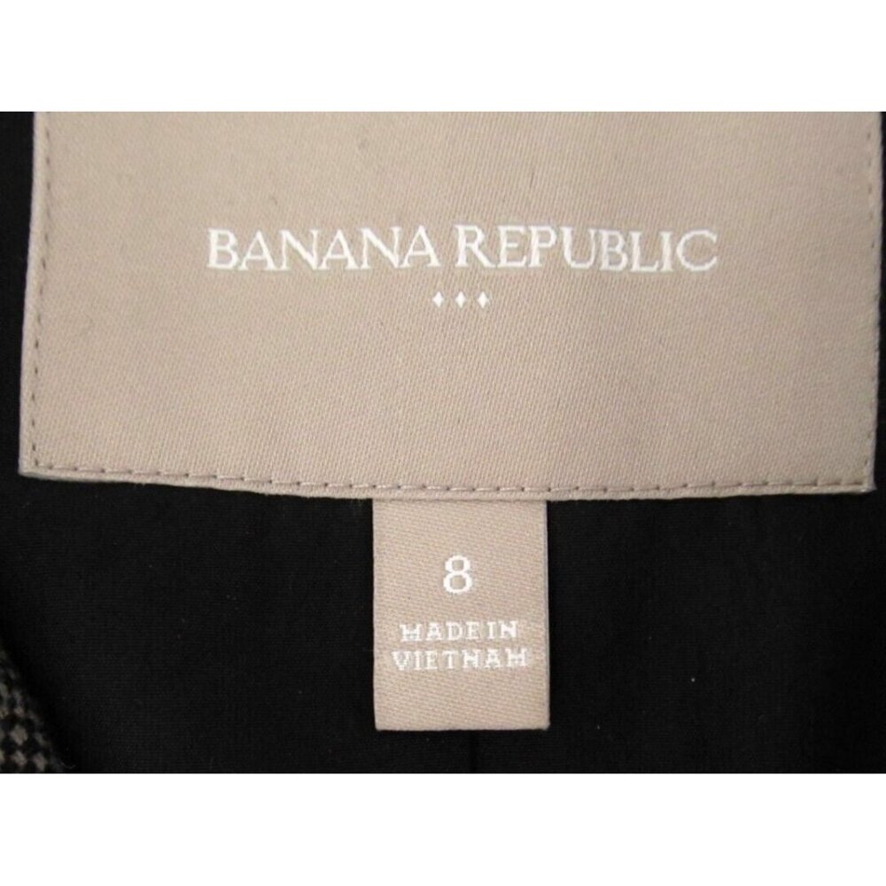 Banana Republic Blazer Jacket Womens Sz 8 Gray Check Wool Lined Two Button Coat - Picture 5 of 16
